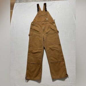Carhartt Men's Brown Cargo Overalls Double Knee Outdoors
